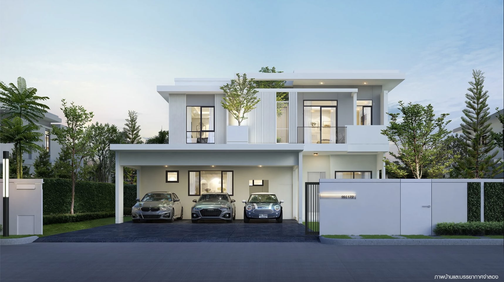 บ้านโมเดิร์น 2 ชั้น แบบบ้าน Premier โครงการ MANTANA Bangna km 15